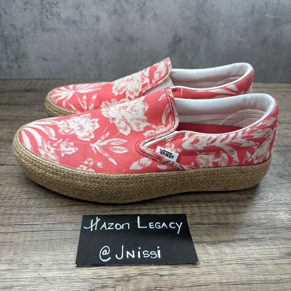 Vans~Women's~Platform Espadrilles Deep Sea Coral~Size 8.5